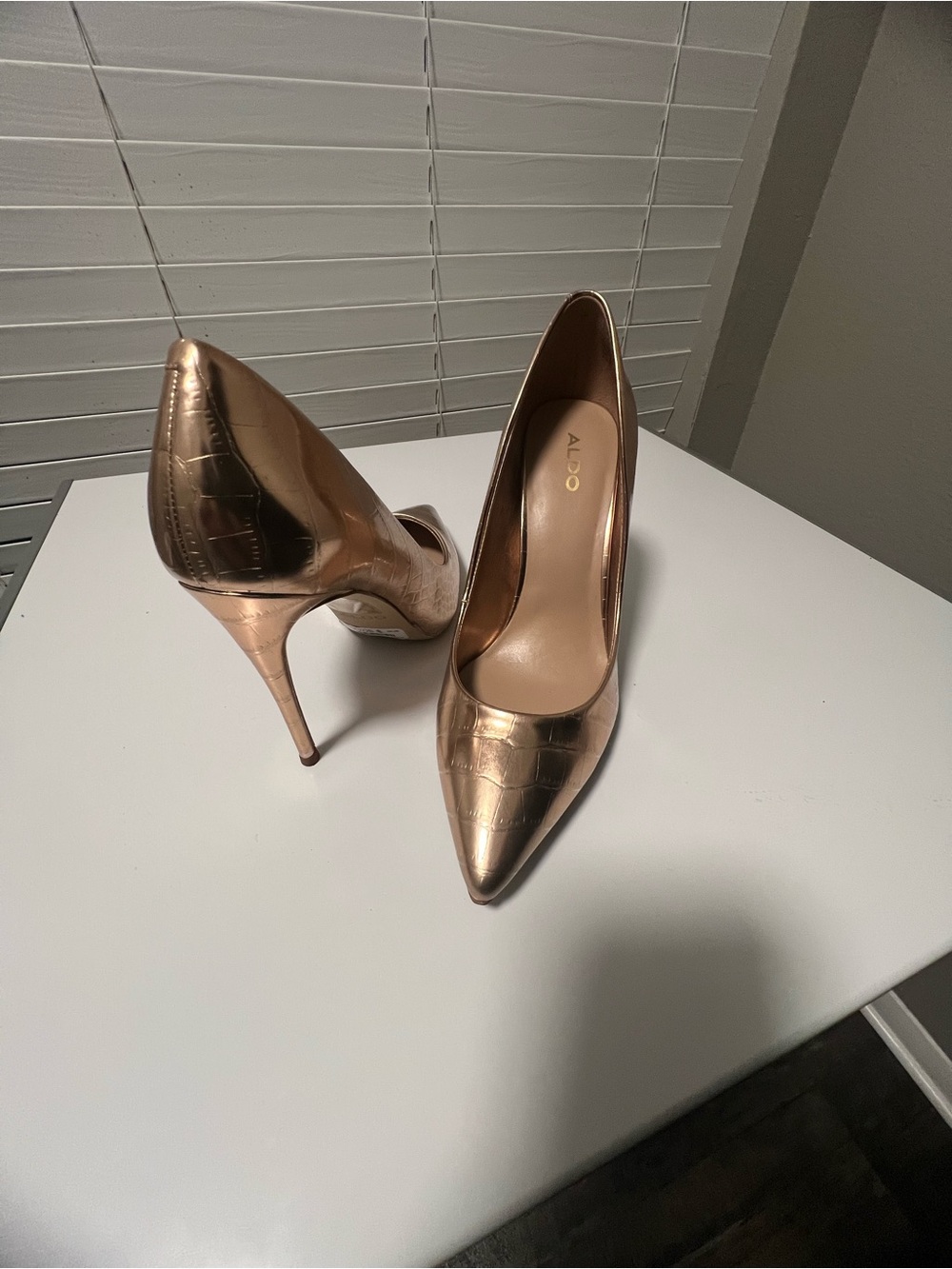 ALDO Rose Gold Pointed Toe Stiletto Pumps | Sz 8.5